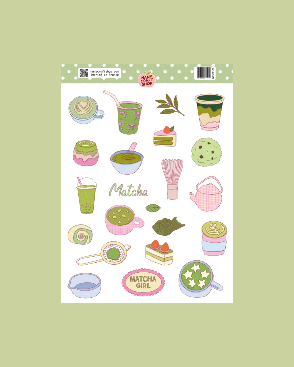 Planche stickers A5 Matcha
