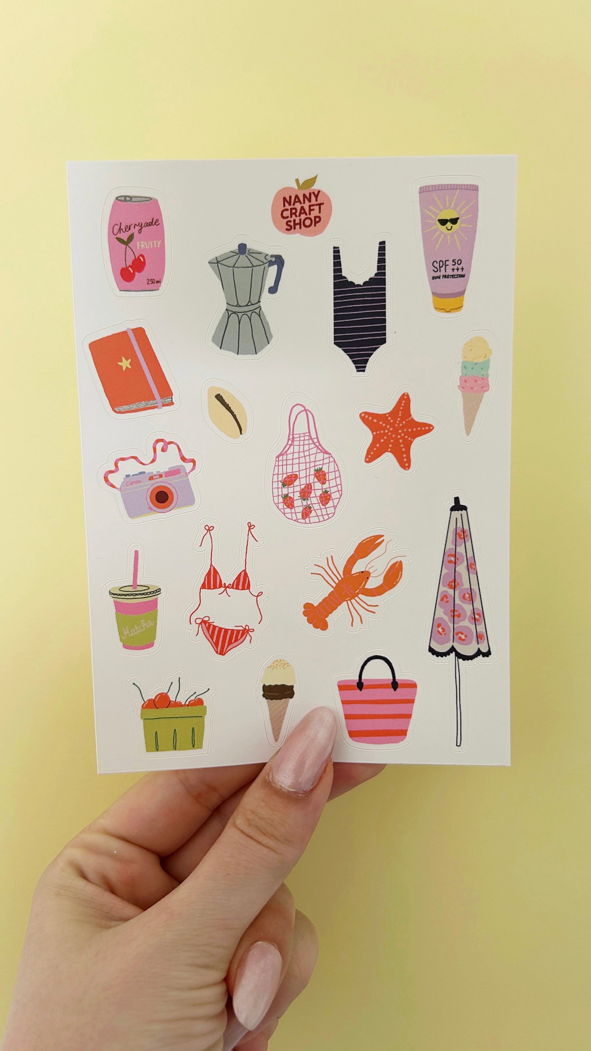 Planche stickers plage A6 🏖️