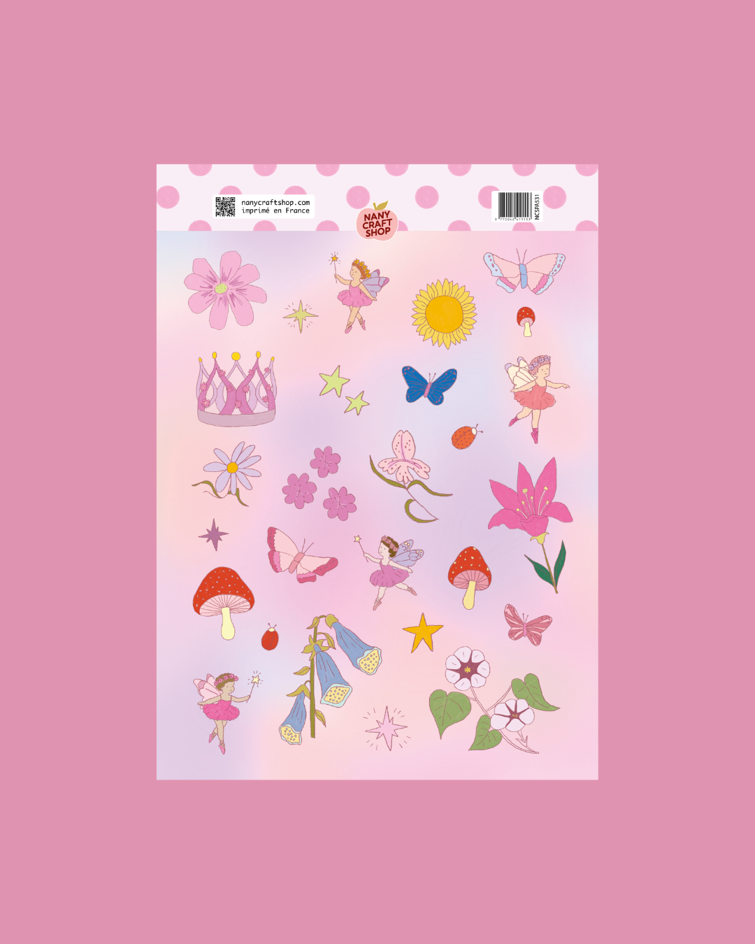 Planche stickers A5 Fées