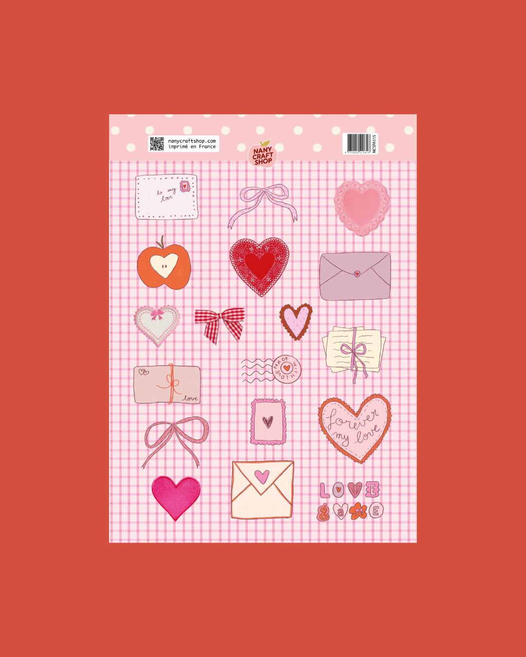 Planche stickers A5 Saint-Valentin
