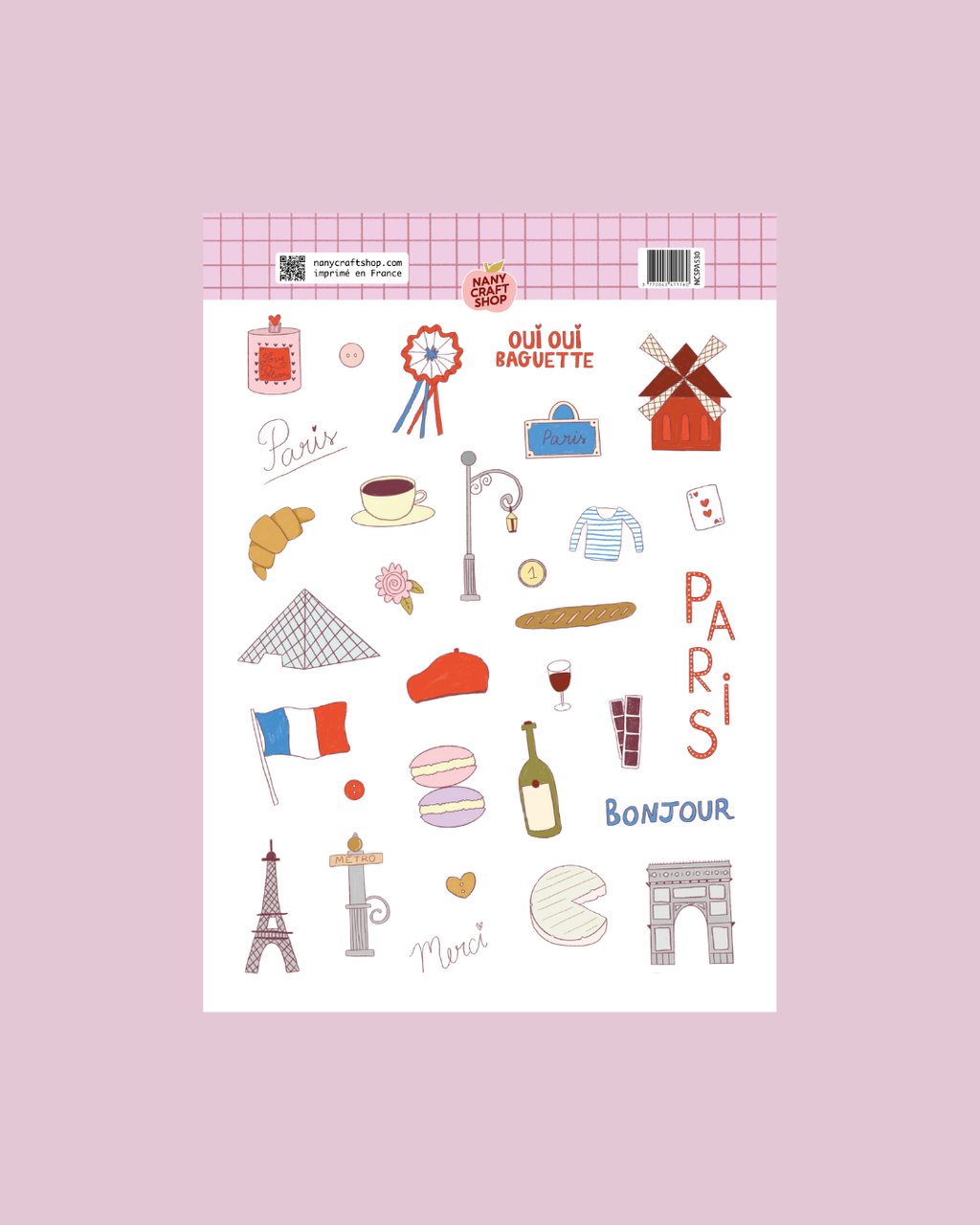Planche stickers A5 Paris