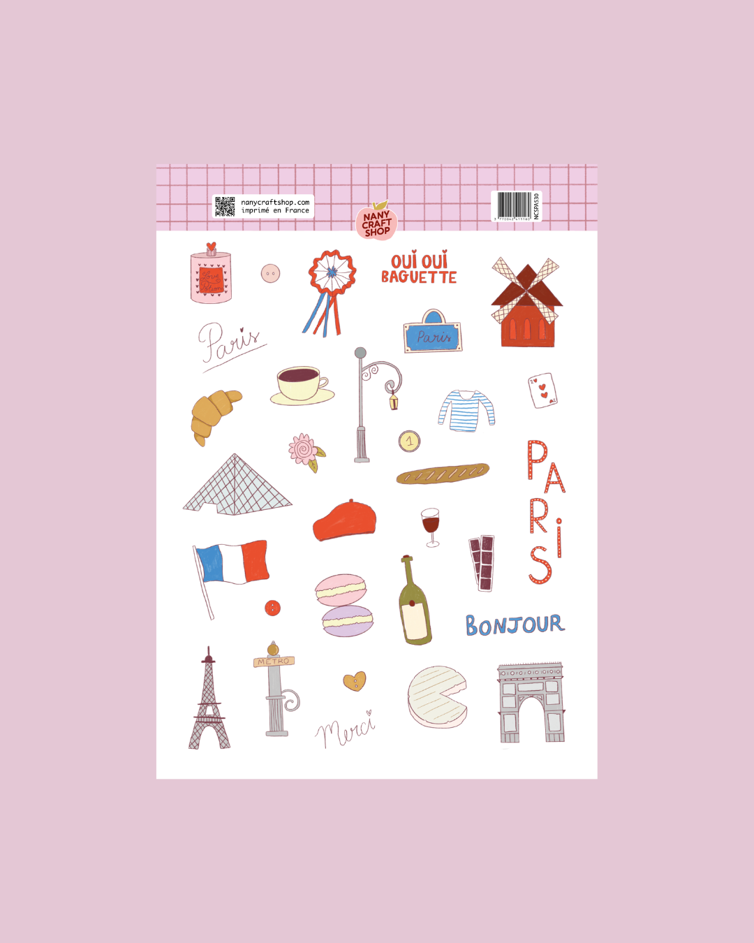 Planche stickers A5 Paris