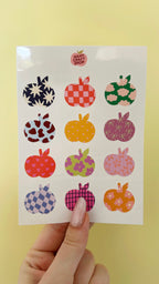 Planche de stickers pommes motifs A6