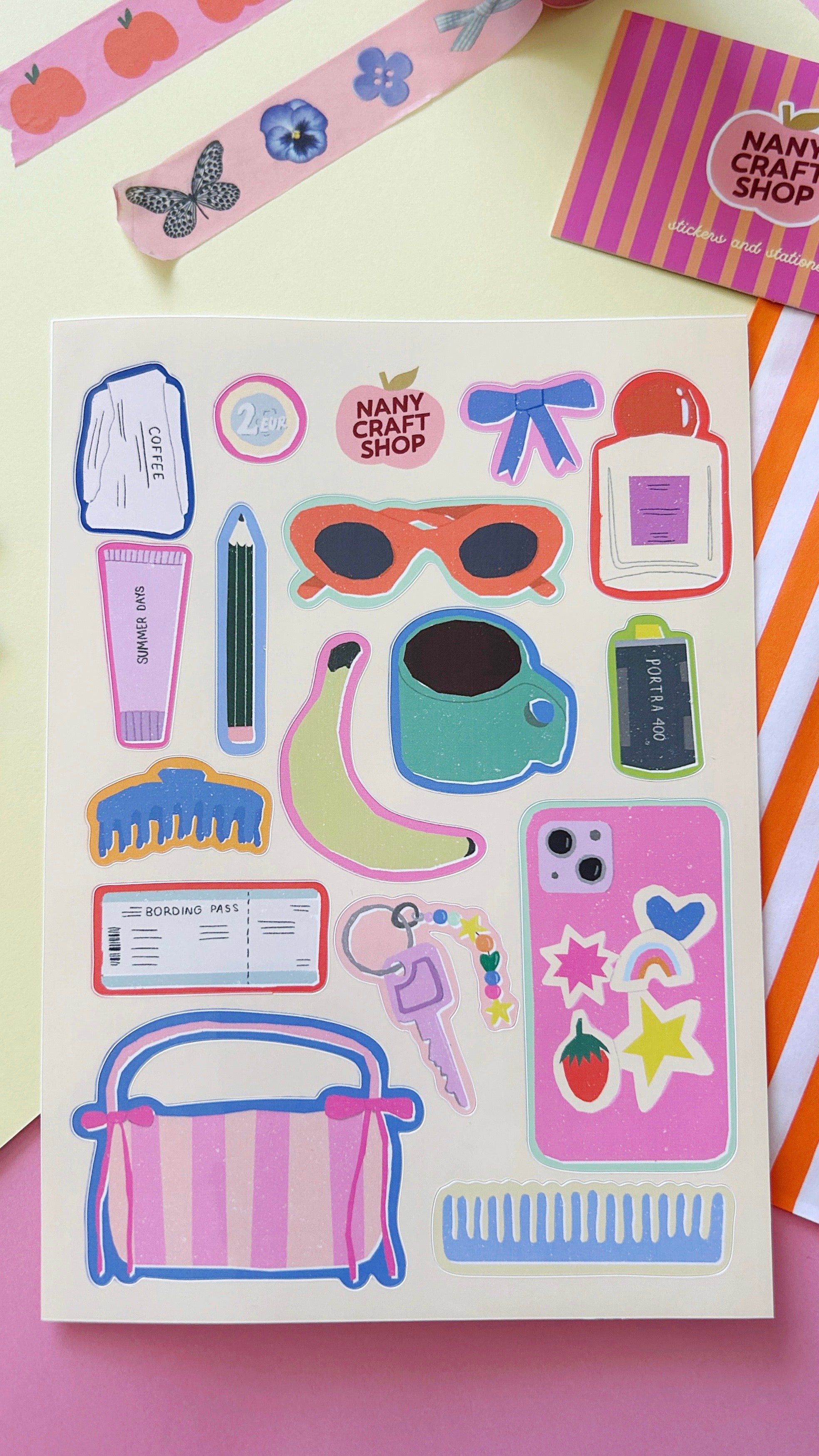 A5 handbag sticker sheet