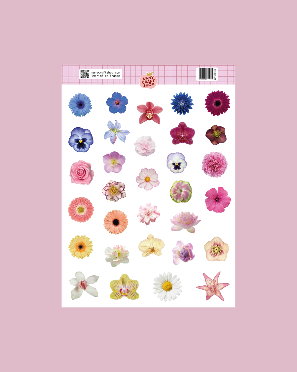 Planche de stickers A5 fleurs