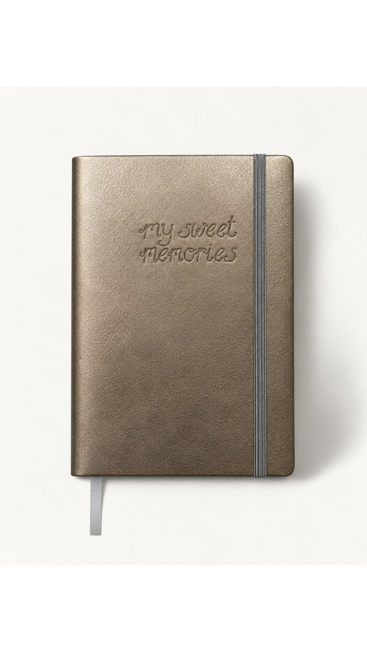 Carnet champagne à couverture texturée avec inscription My Sweet Memories fermeture élastique et ruban marque page par Nany Craft Shop tous les produits