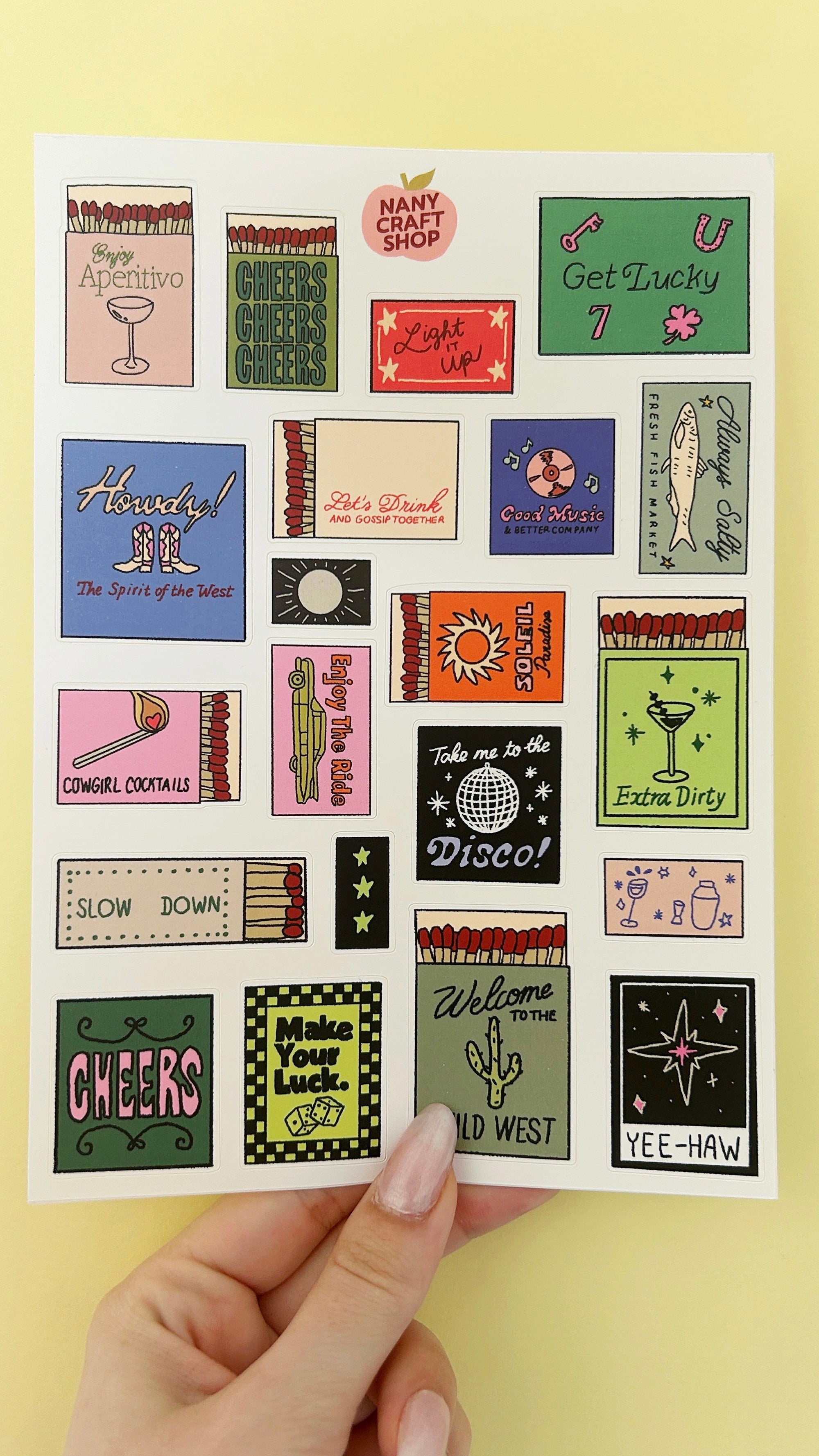 A5 matchbox sticker sheet
