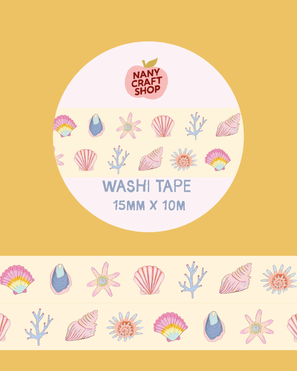 Washi Tape - coquillages