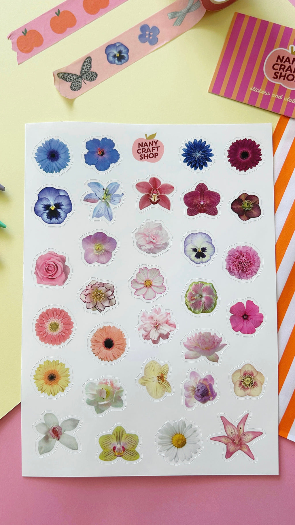 A5 flower sticker sheet