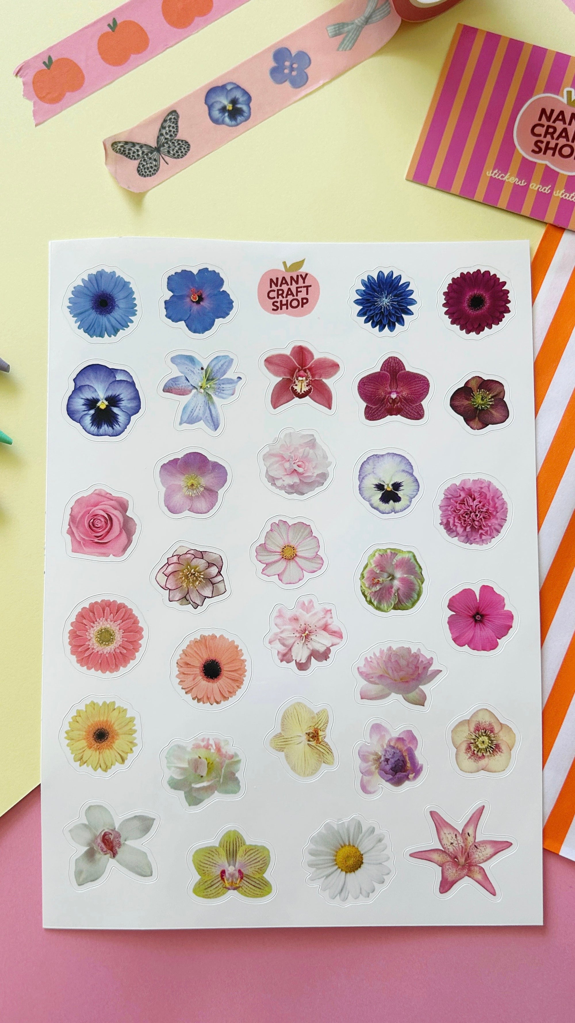 A5 flower sticker sheet