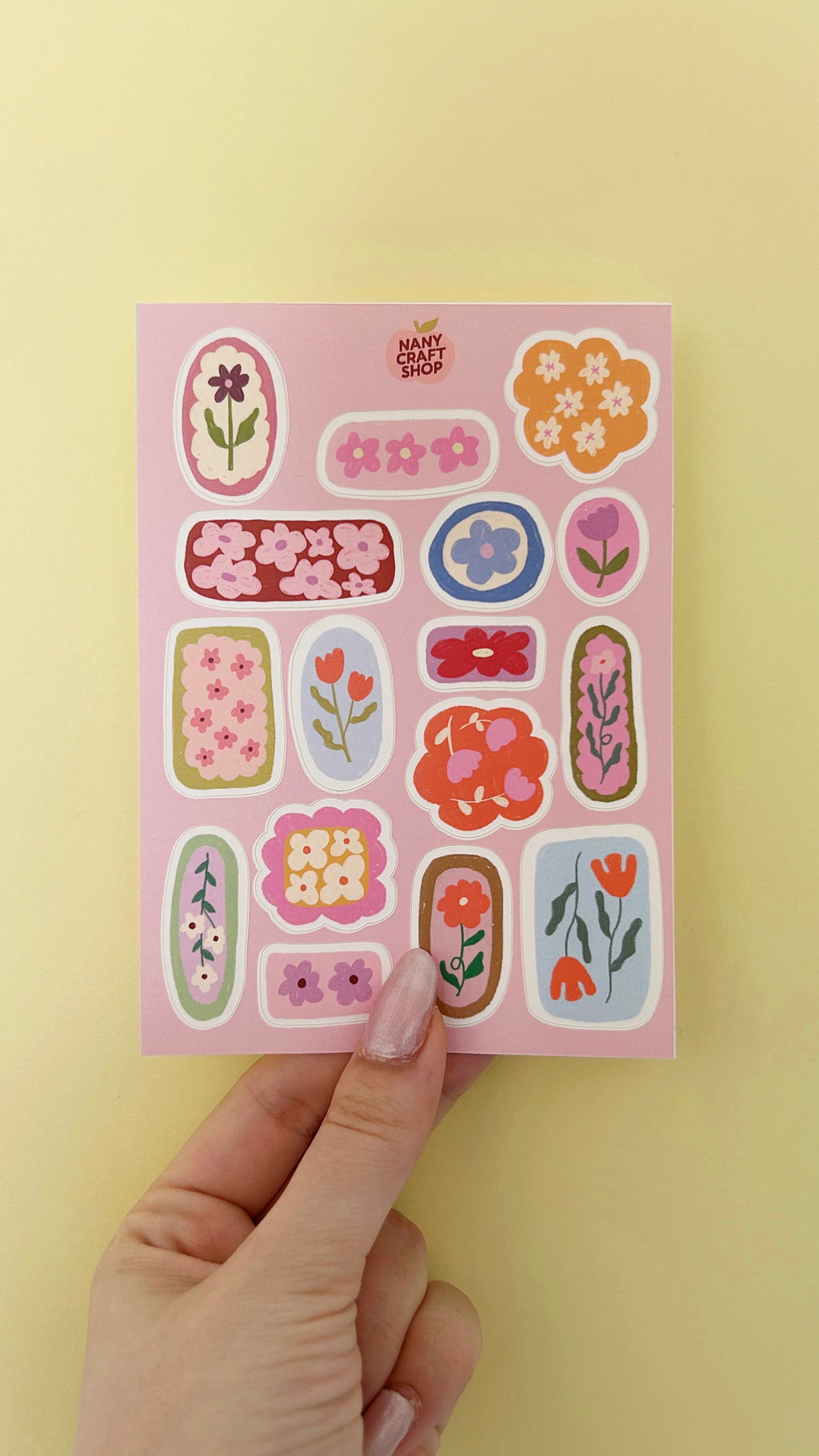Planche stickers fleurs A6