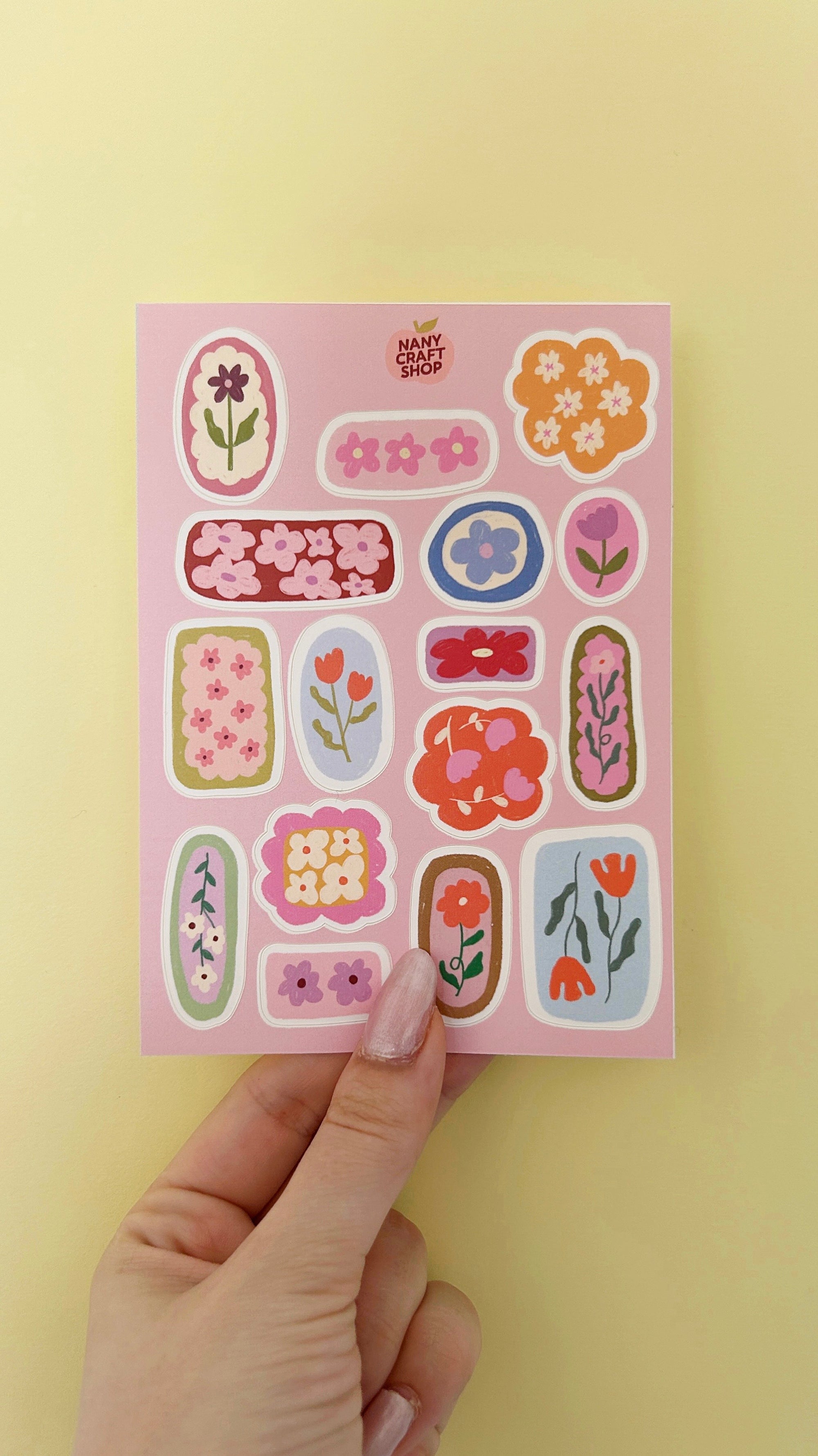 Planche stickers fleurs A6