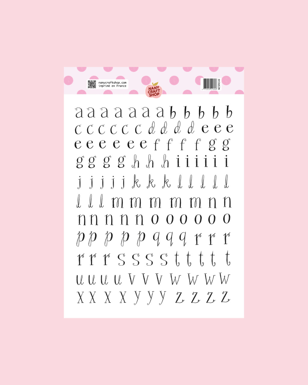 Planche A5 alphabet whimsical