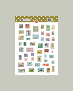 Planche stickers A5 Timbres réalistes