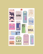 Planche stickers A5 Tickets d'avion