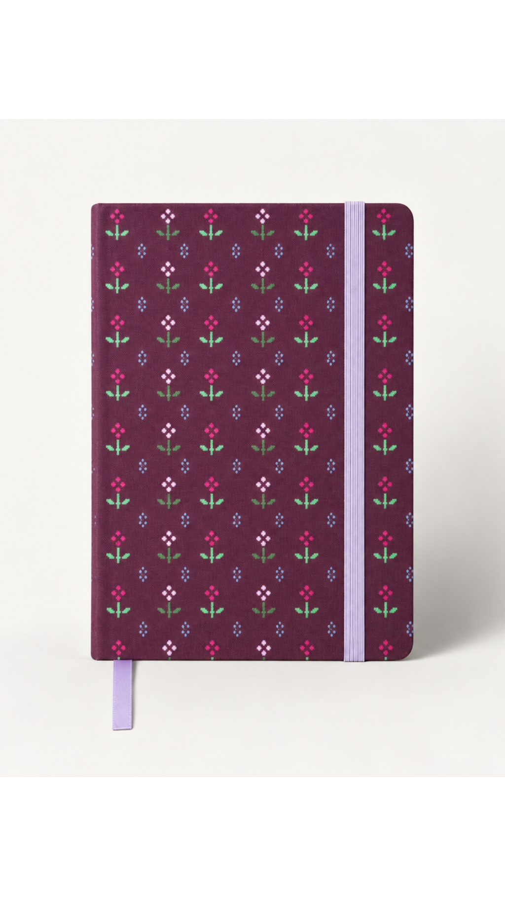 Carnet de journaling bordeaux à motifs floraux avec fermeture élastique et marque page en ruban par Nany Craft Shop dans tous les produits
