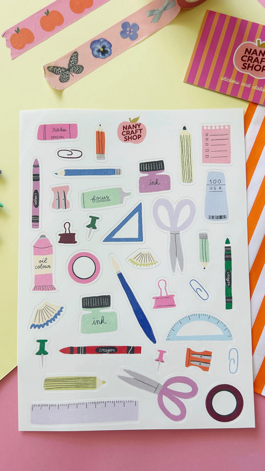 A5 pencil case sticker sheet