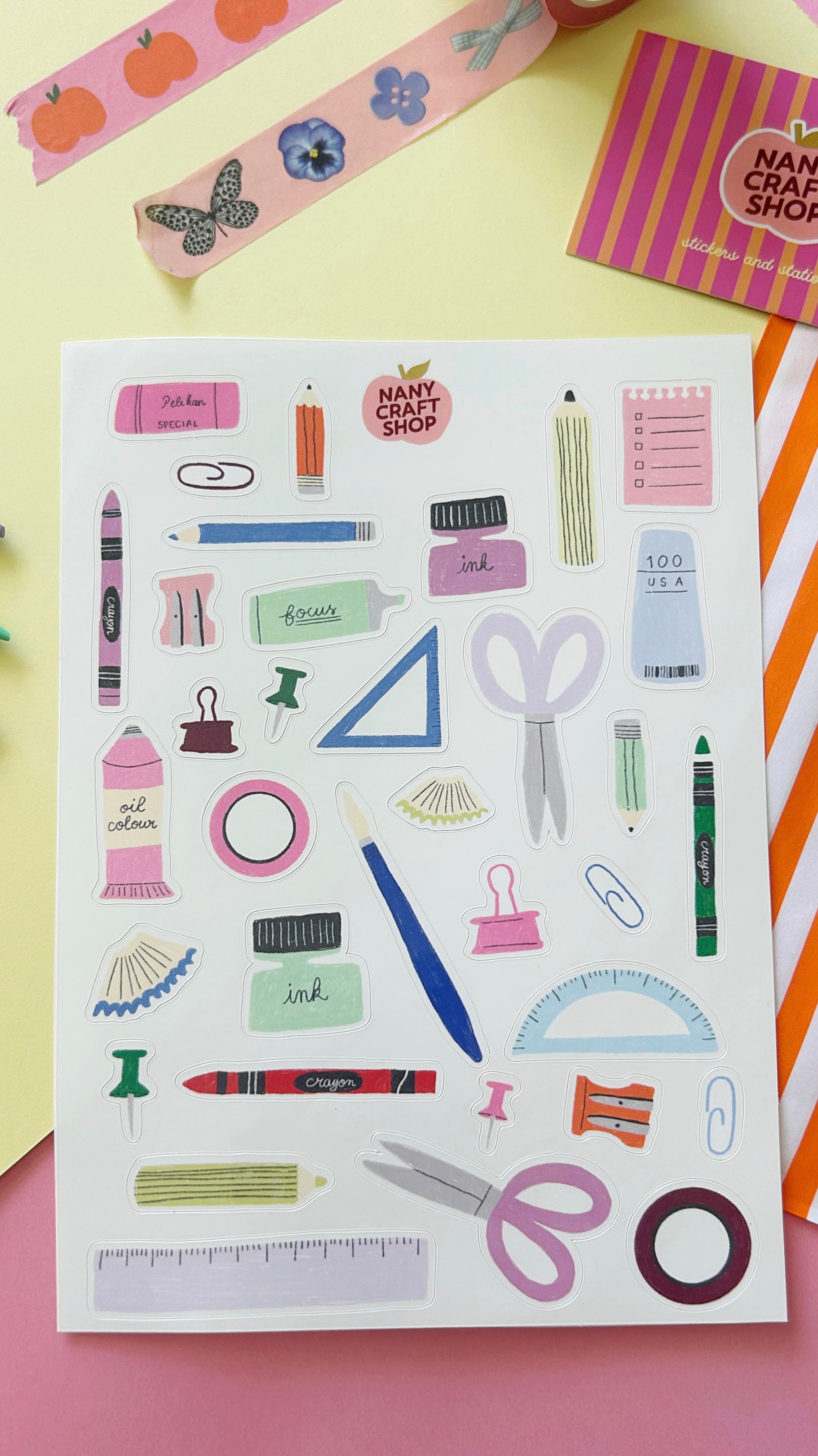 A5 pencil case sticker sheet
