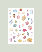Planche stickers A5 Mini Coquillages