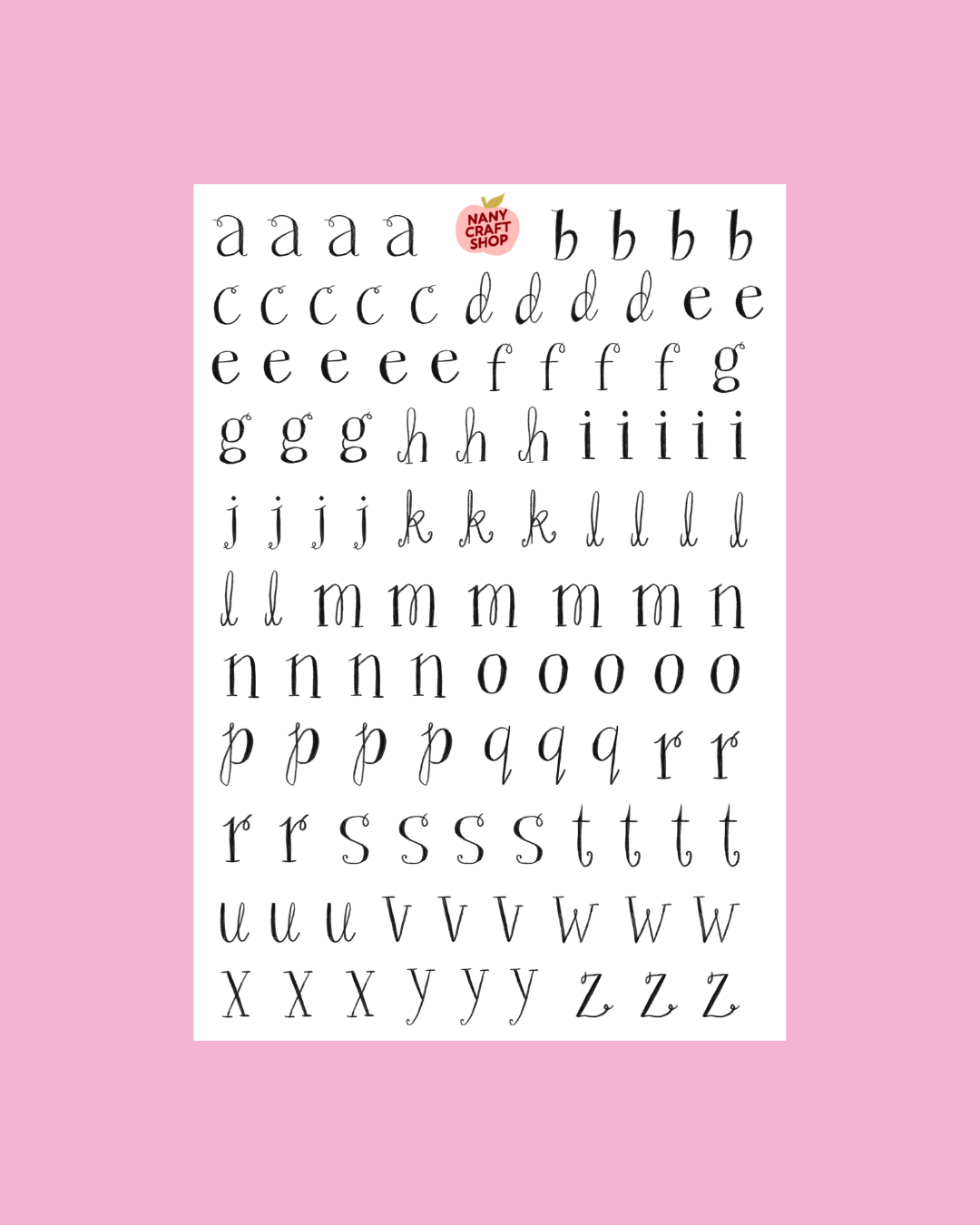 Planche A5 alphabet whimsical