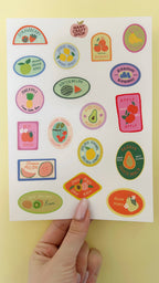 Planche stickers étiquettes fruits A5 🍊
