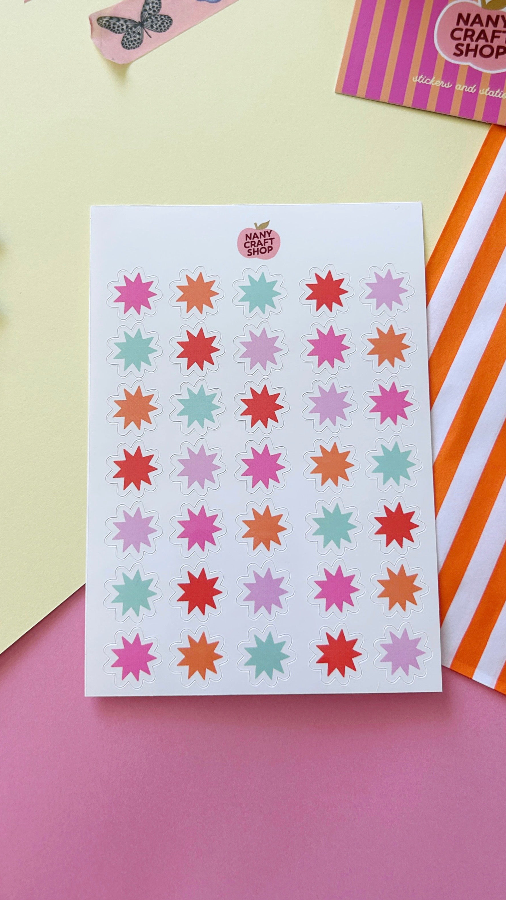 A6 graphic shape sticker sheet