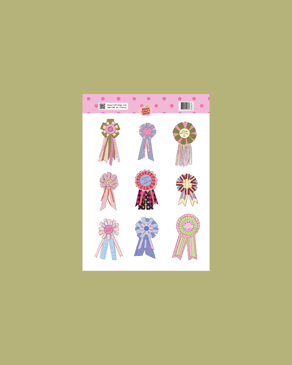 Planche stickers A6 rosettes