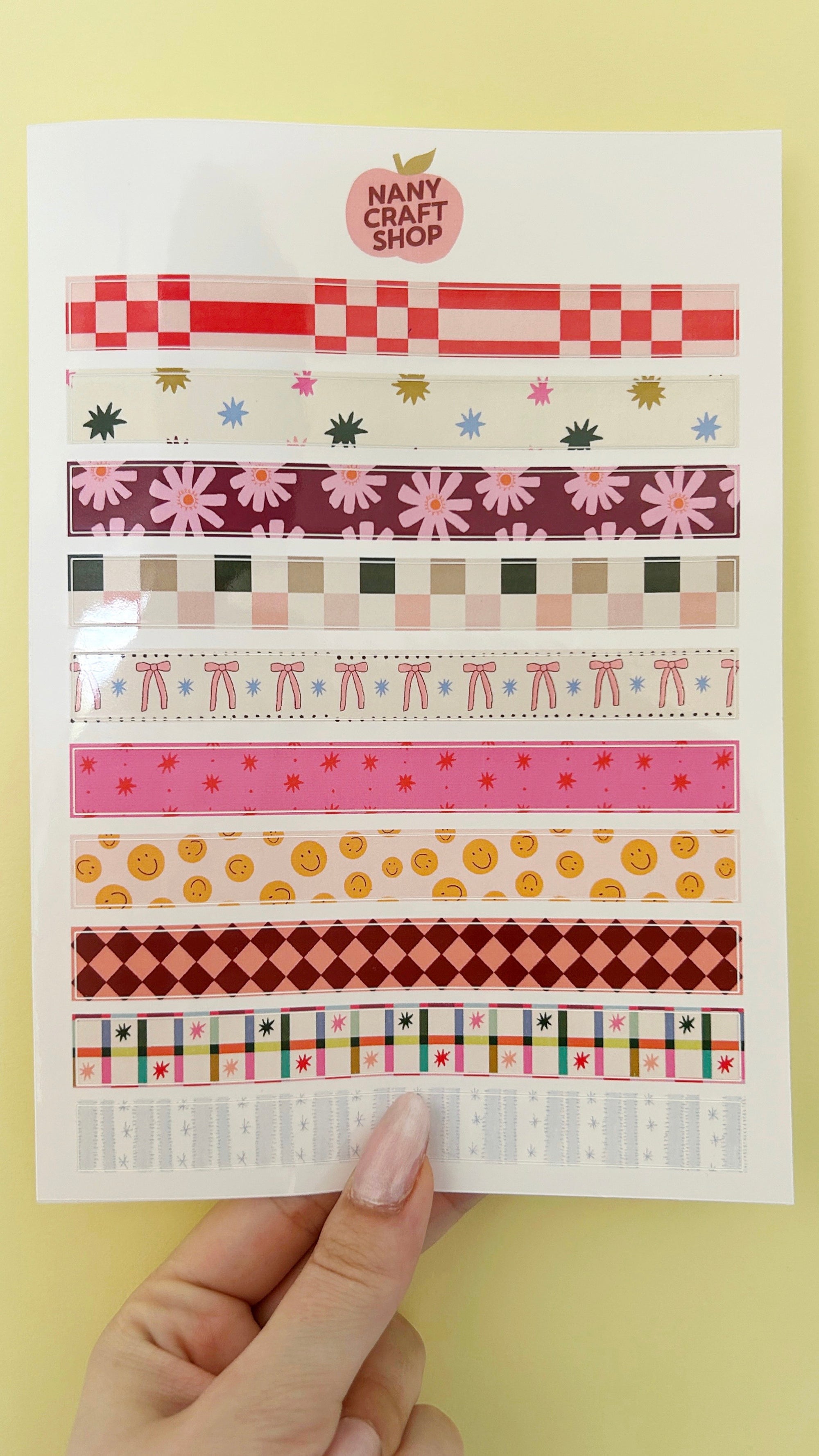 Sheet of masking tape stickers A5