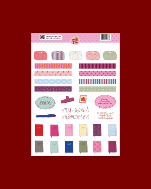 Planche de stickers de fête d’anniversaire avec motifs colorés