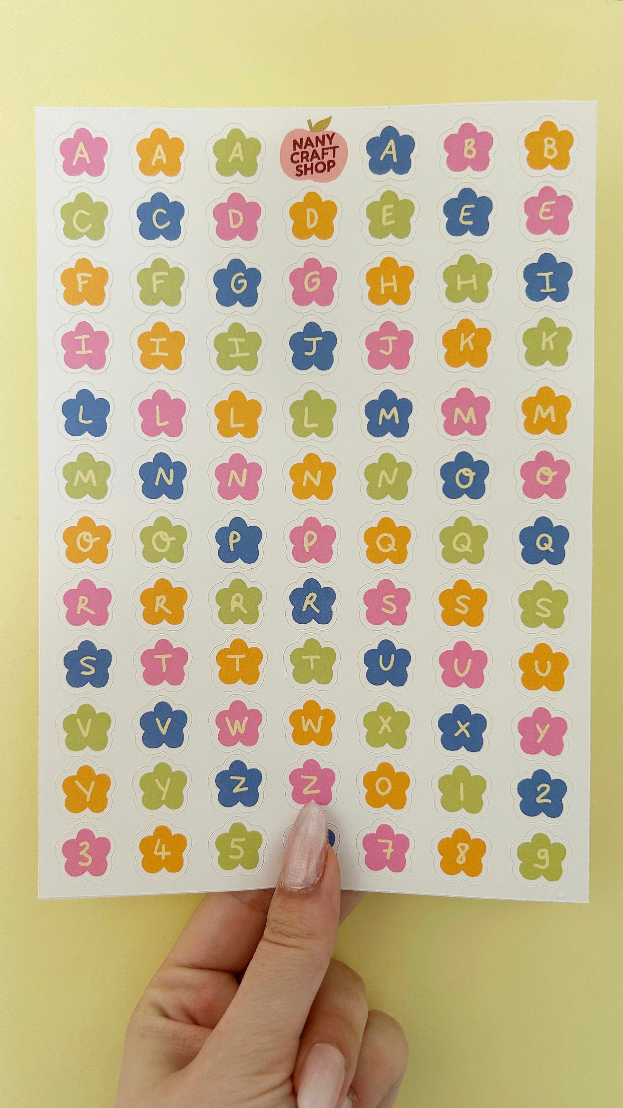 Planche stickers alphabet fleurs A5 🌸