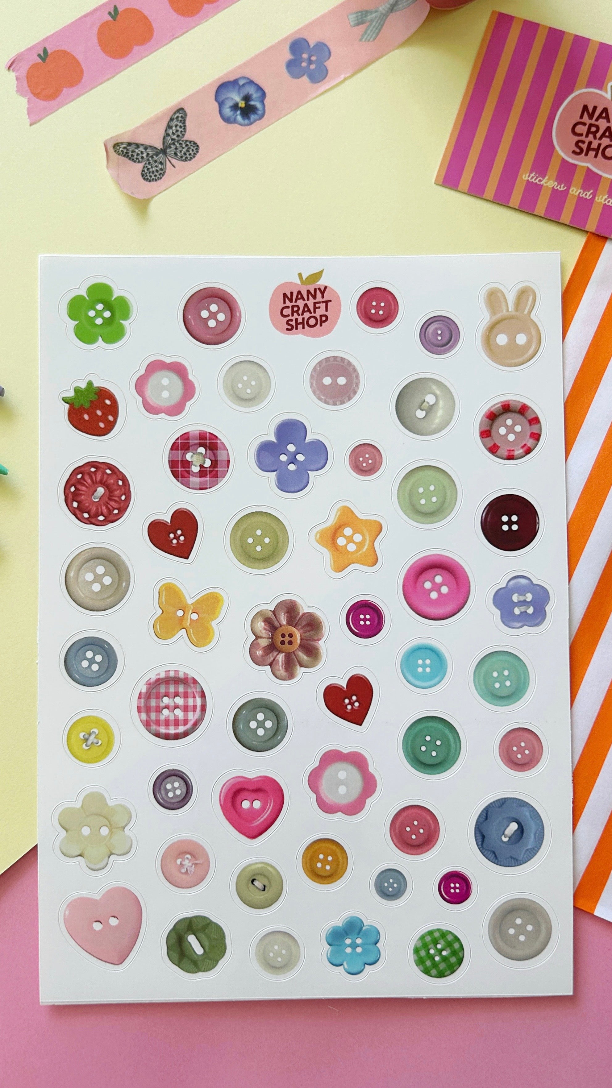A5 button sticker sheet