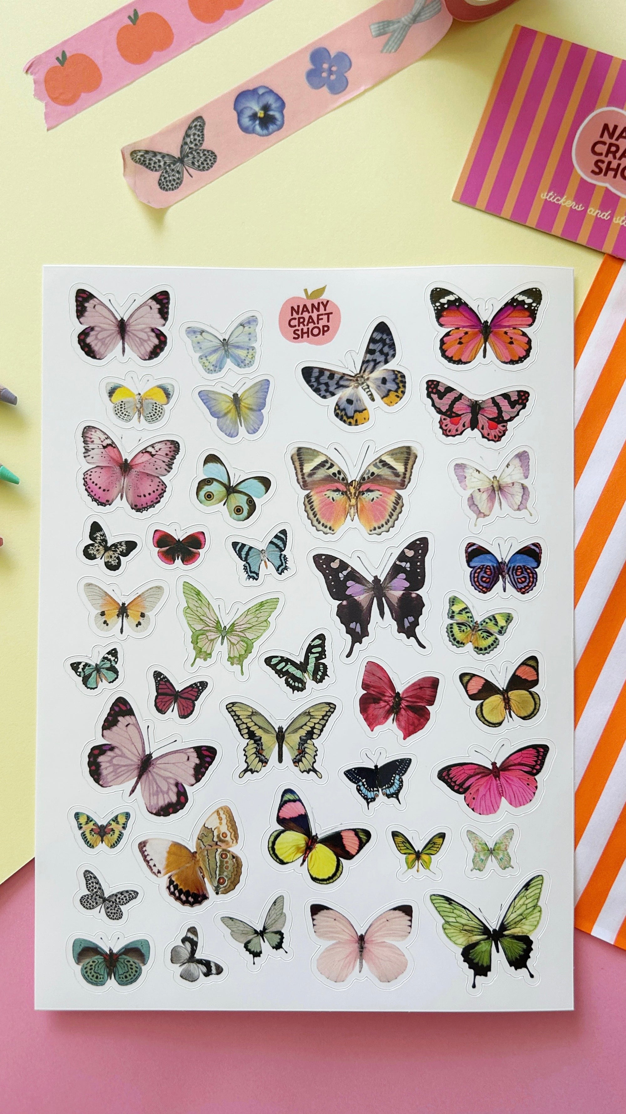 Planche stickers papillons A5 🦋