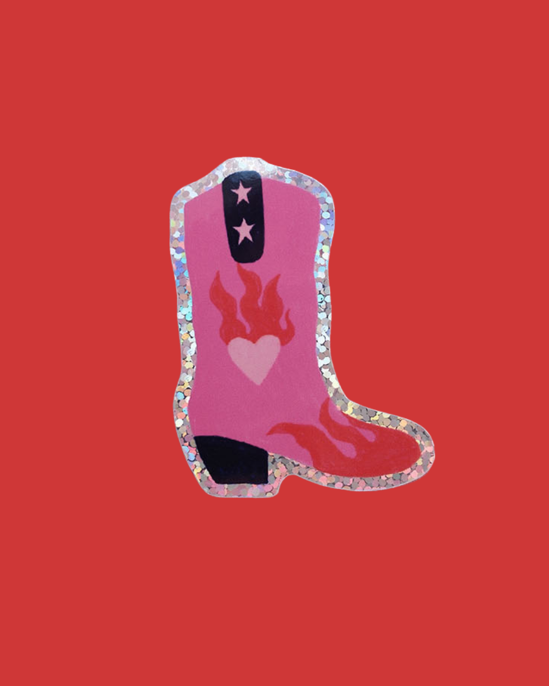 Sticker Bottes Cowgirl Coeur