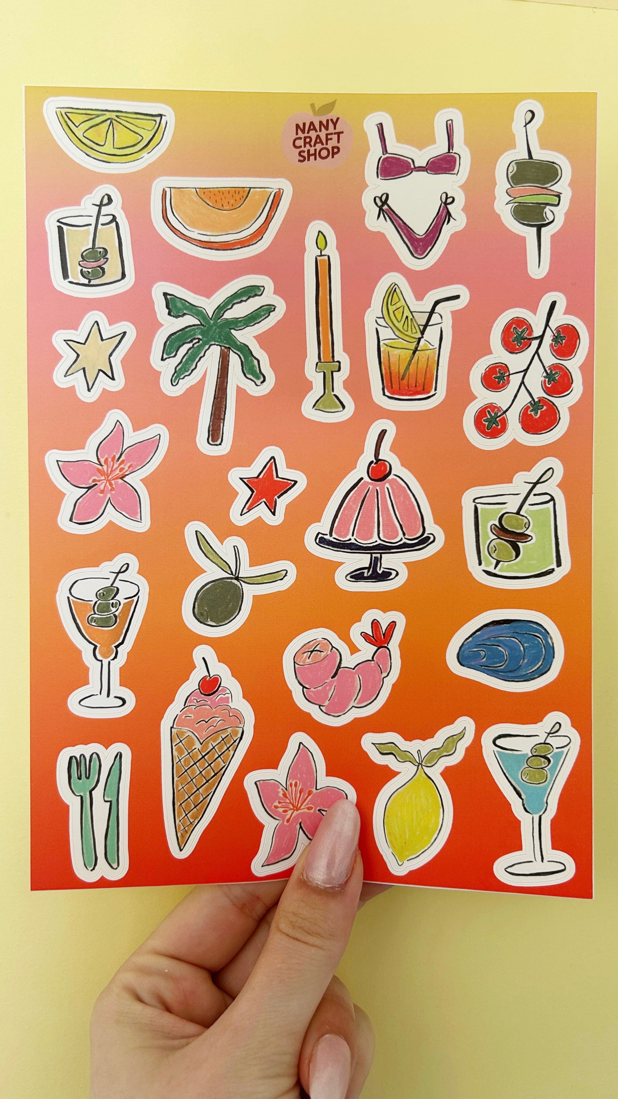 Planche stickers dolce vita  A5 🍋