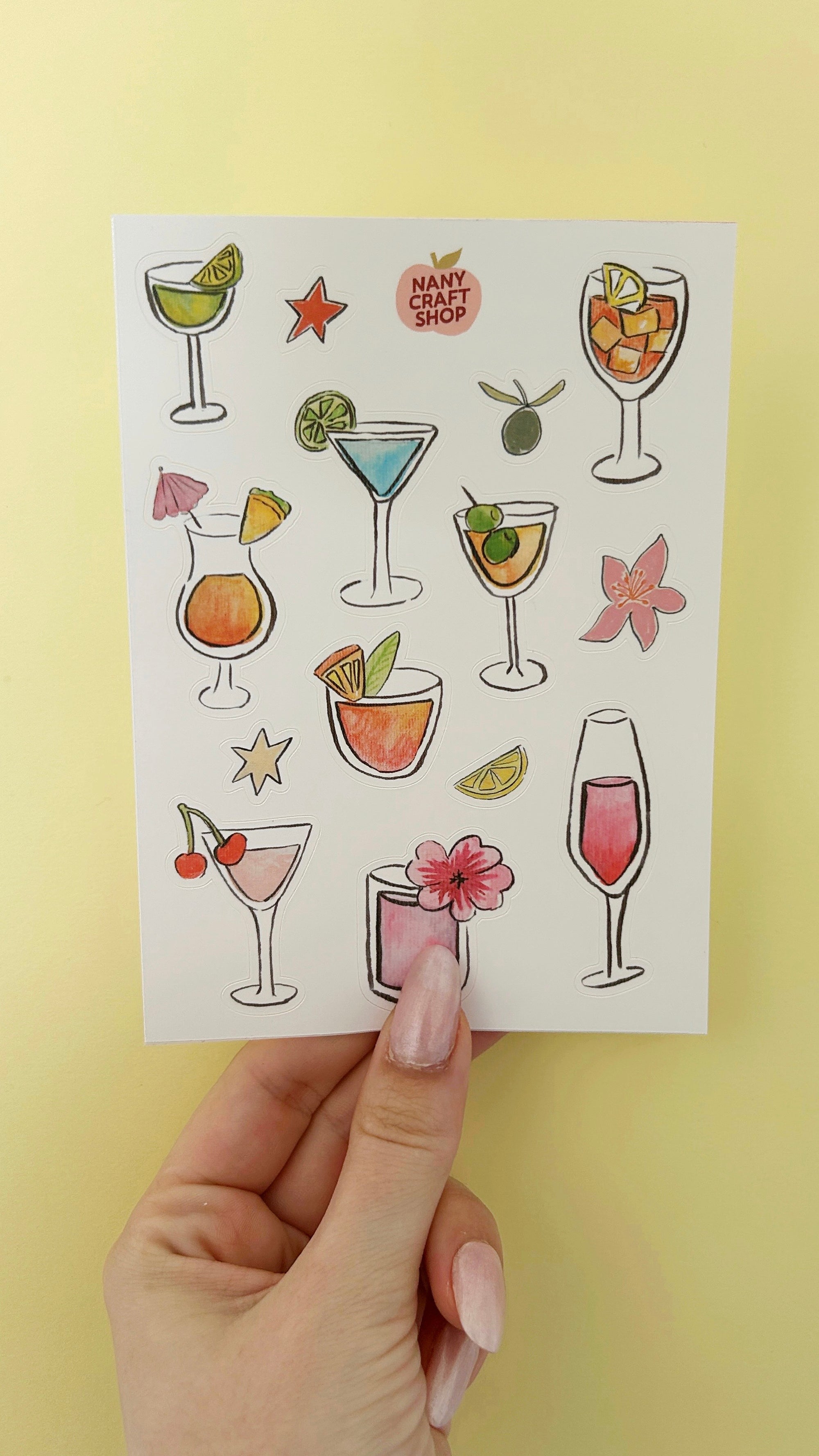 Planche stickers cocktails A6 🍸