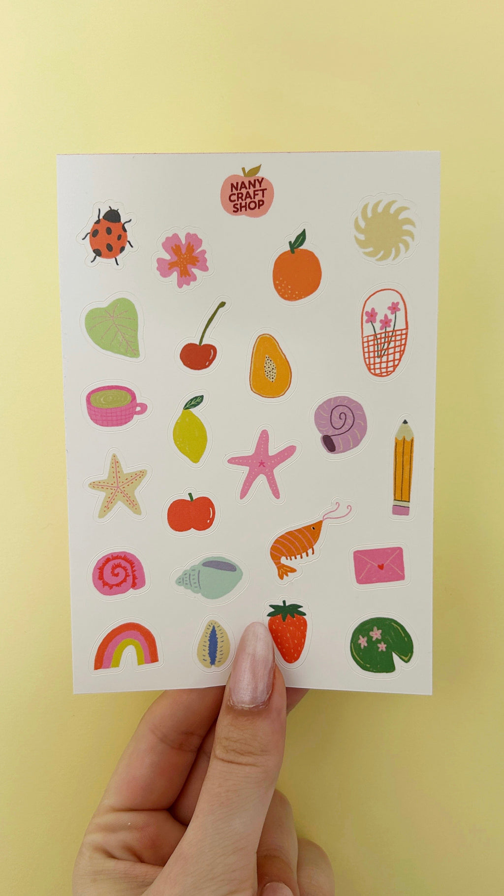 Planche stickers minis dessins été A6 🌈