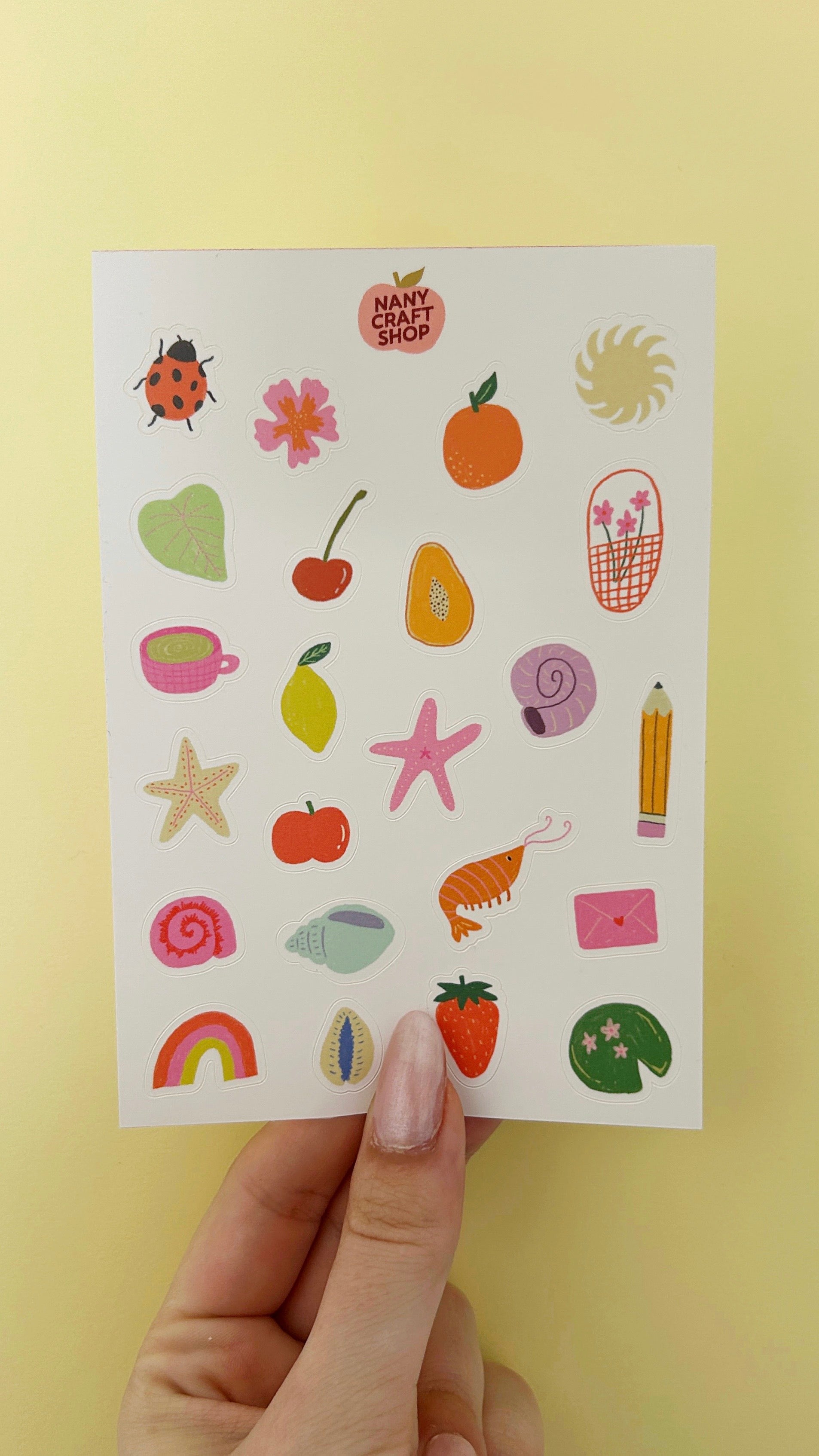 Planche stickers minis dessins été A6 🌈