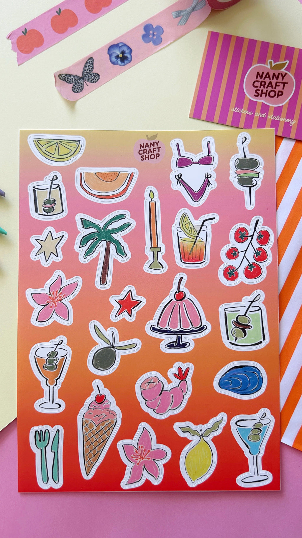 Planche stickers dolce vita  A5 🍋