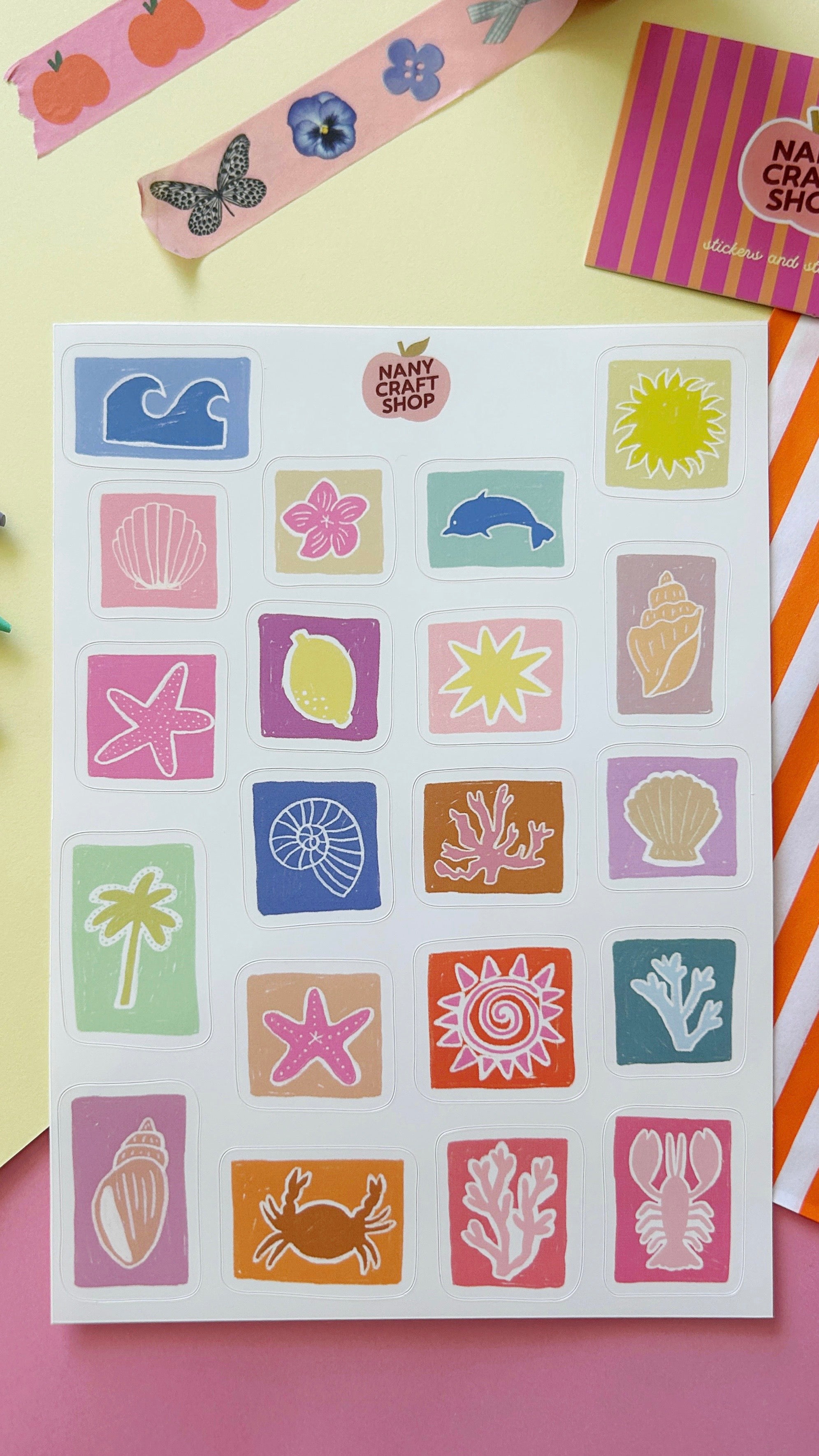 Planche stickers été A5 🌊