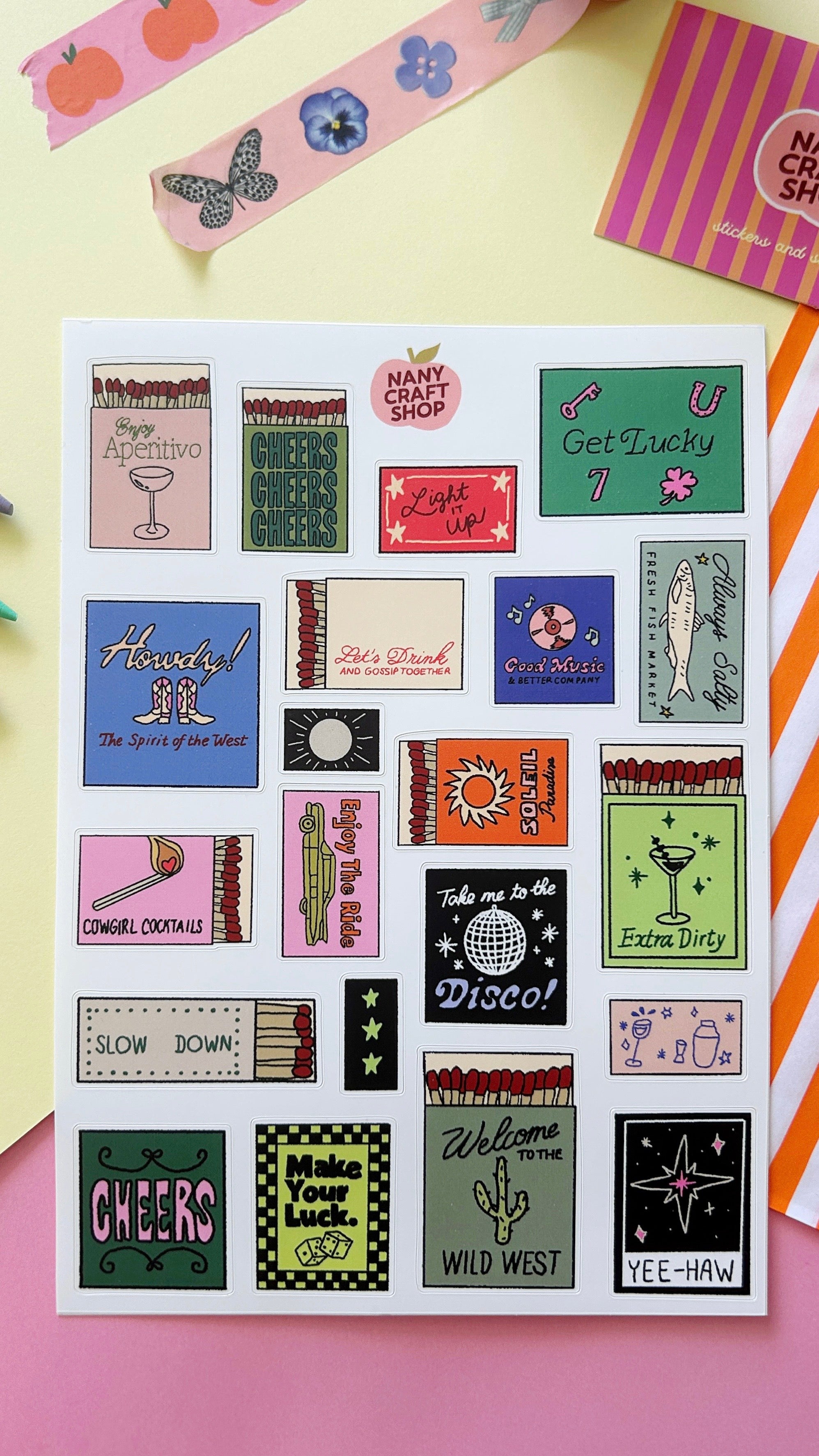A5 matchbox sticker sheet