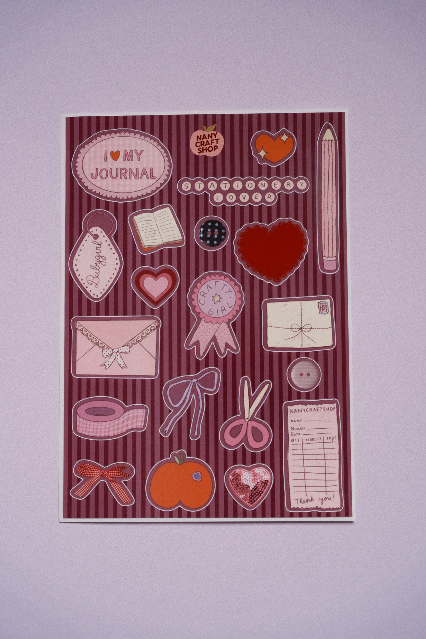 My Junk Journal Berry Stripes