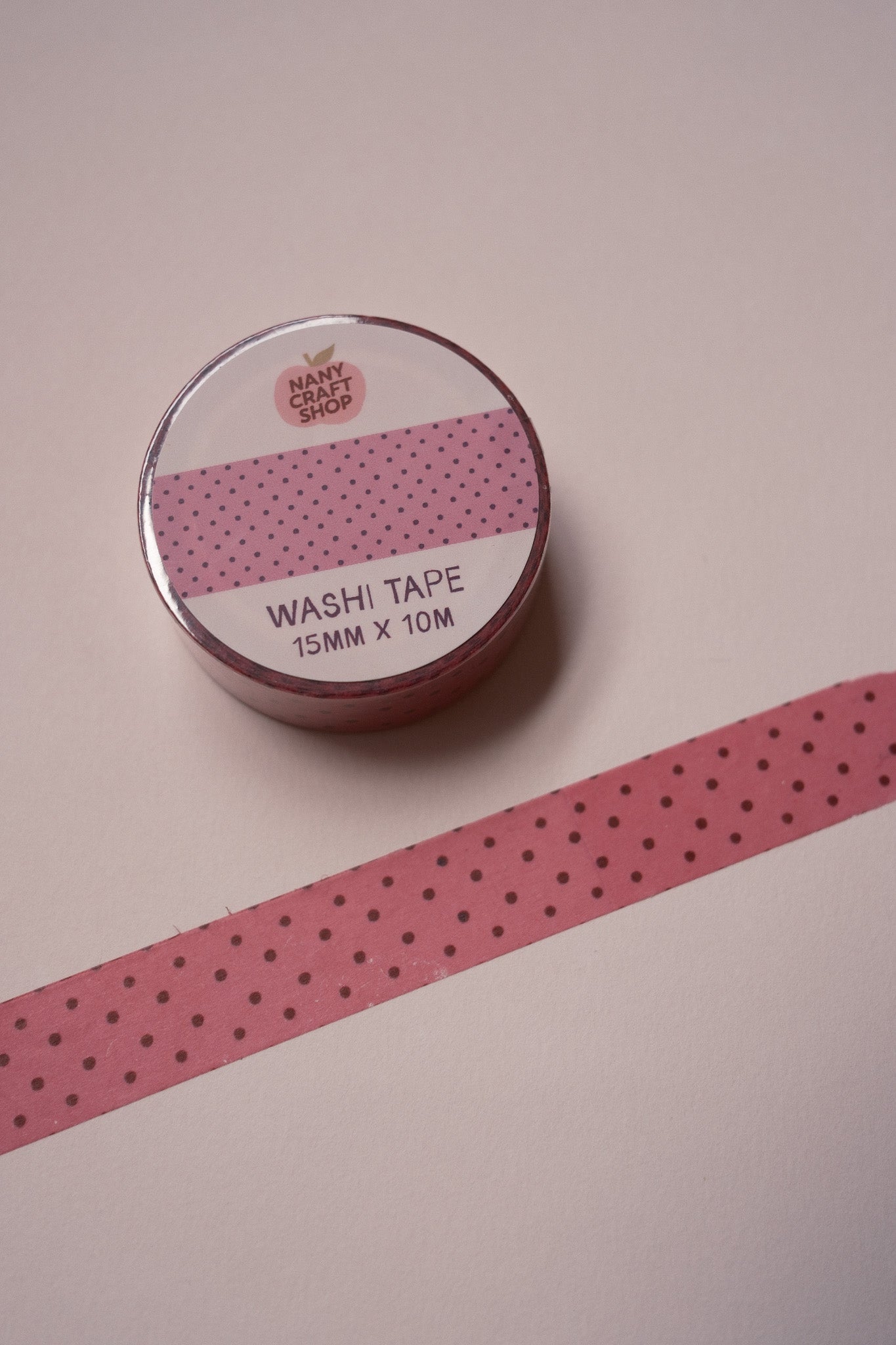 Washi Tape - Polka Dot Rosen et noire