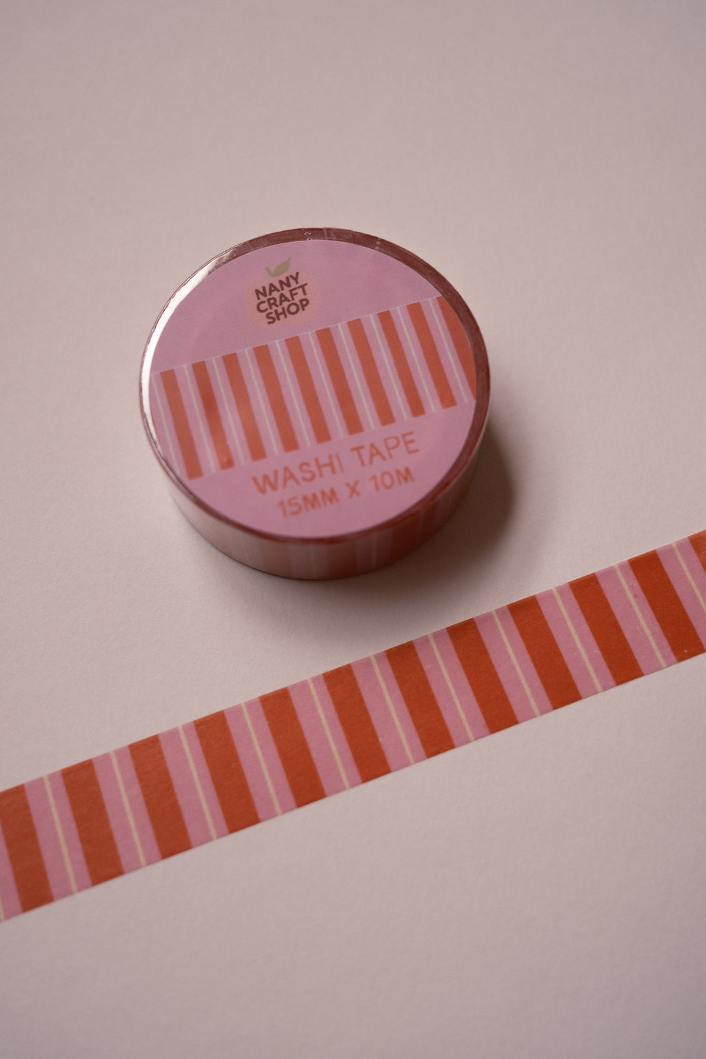 Washi Tape - Rayures Rose et Rouge