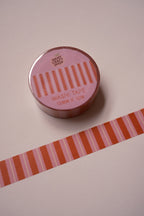 Washi Tape - Rayures Rose et Rouge