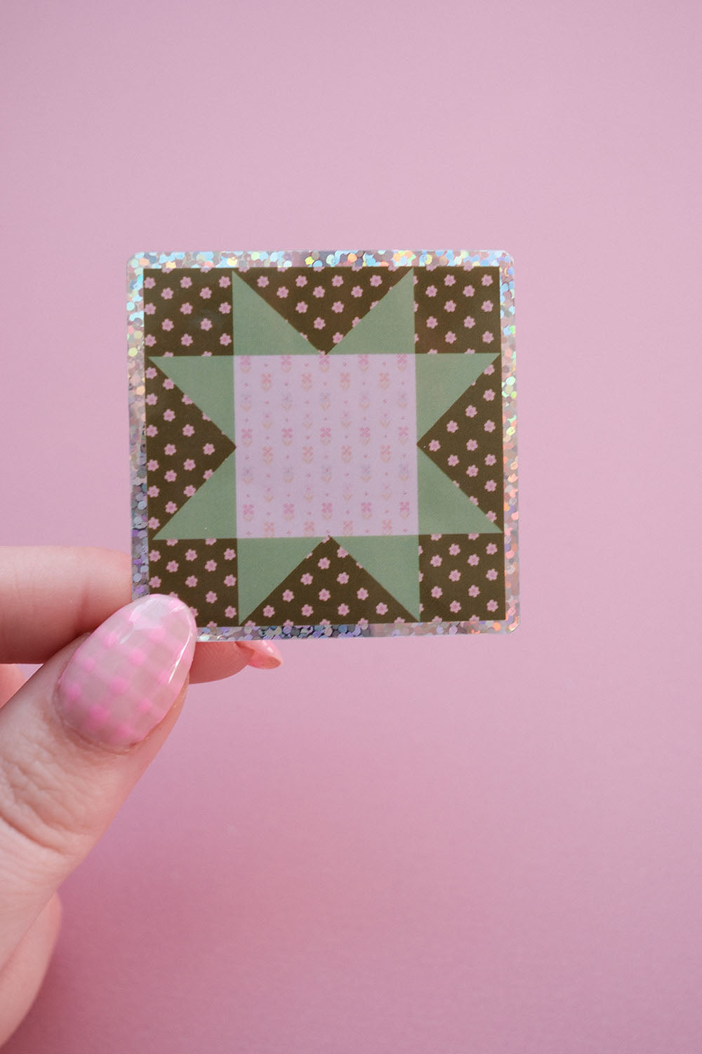 Sticker patchwork vert