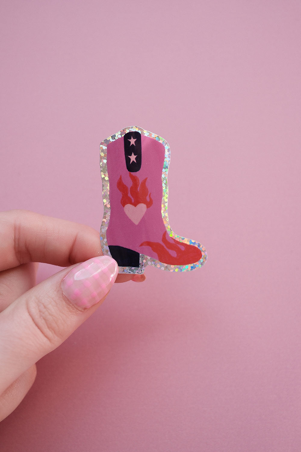 Sticker Bottes Cowgirl Coeur