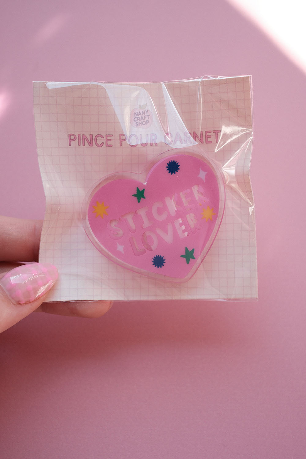 Pince pour carnet - sticker lover 🩷