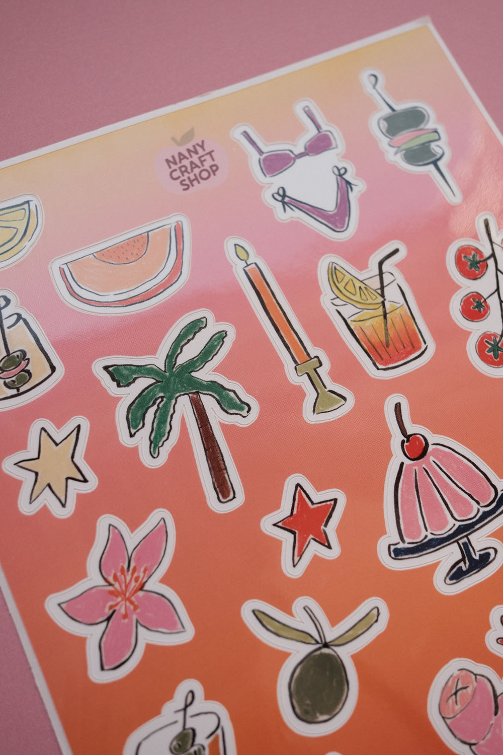 Planche stickers dolce vita  A5 🍋