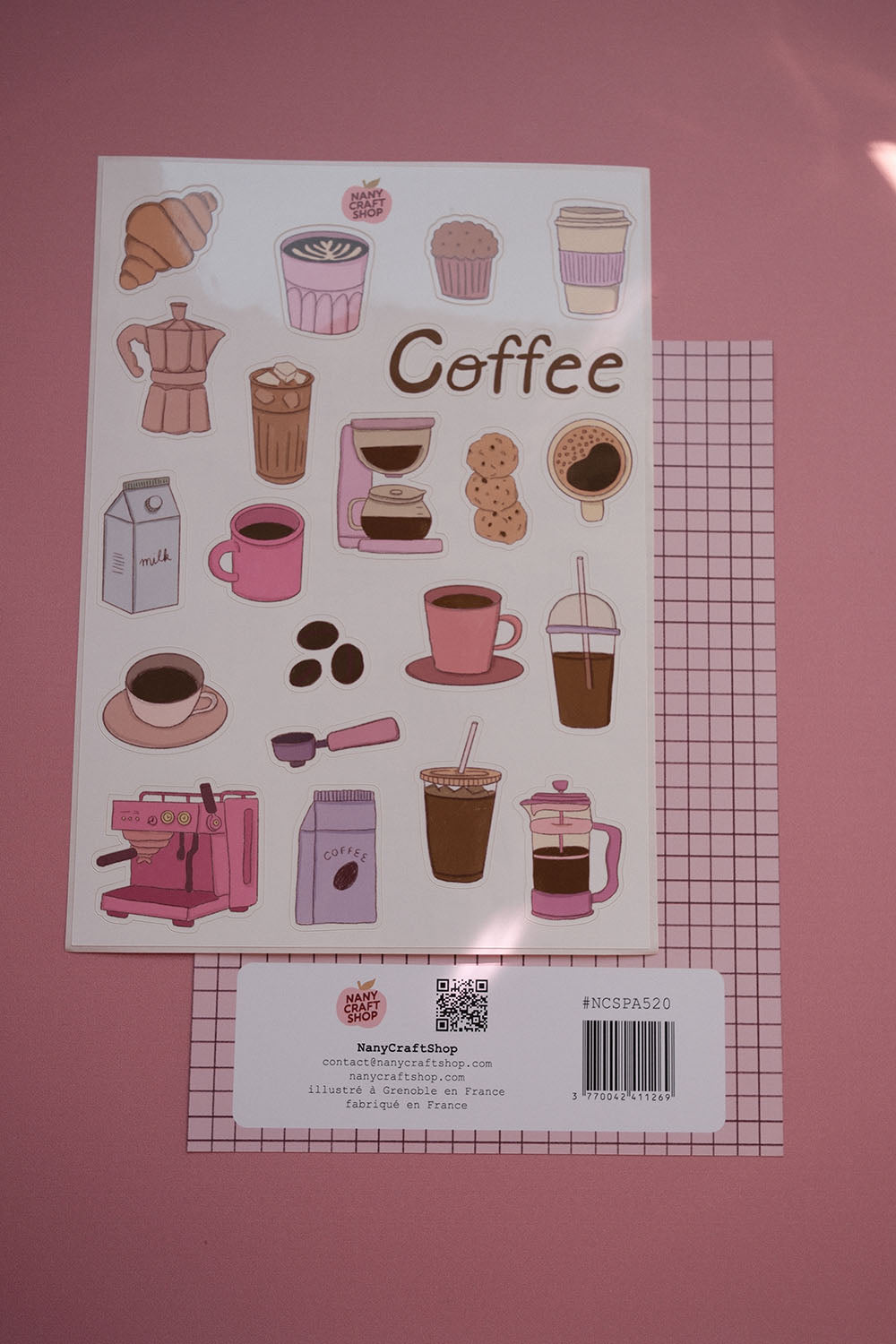 Planche stickers Café A5 ☕️