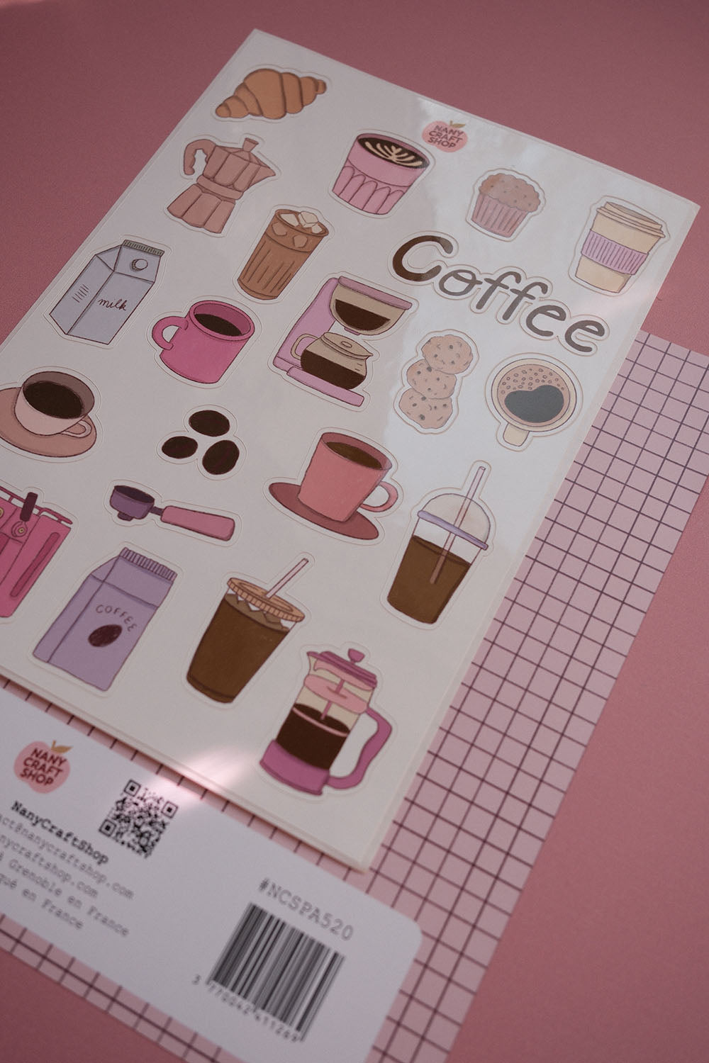 Planche stickers Café A5 ☕️